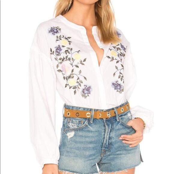 Sanctuary Spring Dani Embroidered White Button Up - Picture 1 of 12
